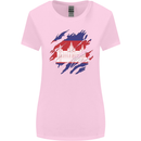 Torn Cambodia Flag Cambodian Day Football Womens Wider Cut T-Shirt Light Pink