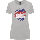 Torn Cambodia Flag Cambodian Day Football Womens Wider Cut T-Shirt Sports Grey