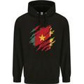 Torn Cameroon Flag Cameroonian Day Football Childrens Kids Hoodie Black