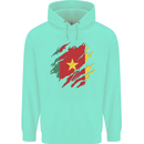 Torn Cameroon Flag Cameroonian Day Football Childrens Kids Hoodie Peppermint