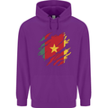 Torn Cameroon Flag Cameroonian Day Football Childrens Kids Hoodie Purple