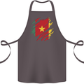 Torn Cameroon Flag Cameroonian Day Football Cotton Apron 100% Organic Dark Grey