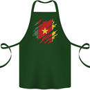 Torn Cameroon Flag Cameroonian Day Football Cotton Apron 100% Organic Forest Green