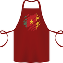 Torn Cameroon Flag Cameroonian Day Football Cotton Apron 100% Organic Maroon