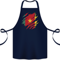 Torn Cameroon Flag Cameroonian Day Football Cotton Apron 100% Organic Navy Blue