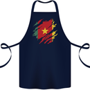 Torn Cameroon Flag Cameroonian Day Football Cotton Apron 100% Organic Navy Blue