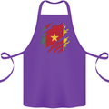 Torn Cameroon Flag Cameroonian Day Football Cotton Apron 100% Organic Purple