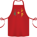 Torn Cameroon Flag Cameroonian Day Football Cotton Apron 100% Organic Red