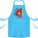 Torn Cameroon Flag Cameroonian Day Football Cotton Apron 100% Organic Turquoise