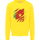 Torn Cameroon Flag Cameroonian Day Football Kids Sweatshirt Jumper Yellow