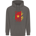 Torn Cameroon Flag Cameroonian Day Football Mens 80% Cotton Hoodie Charcoal