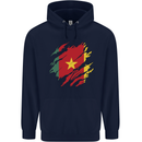 Torn Cameroon Flag Cameroonian Day Football Mens 80% Cotton Hoodie Navy Blue