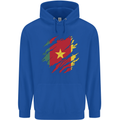 Torn Cameroon Flag Cameroonian Day Football Mens 80% Cotton Hoodie Royal Blue