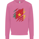 Torn Cameroon Flag Cameroonian Day Football Mens Sweatshirt Jumper Azalea