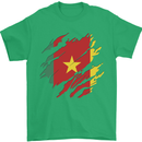 Torn Cameroon Flag Cameroonian Day Football Mens T-Shirt 100% Cotton Irish Green