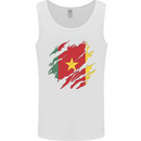 Torn Cameroon Flag Cameroonian Day Football Mens Vest Tank Top White