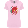 Torn Cameroon Flag Cameroonian Day Football Womens Wider Cut T-Shirt Light Pink