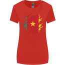 Torn Cameroon Flag Cameroonian Day Football Womens Wider Cut T-Shirt Red