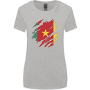 Torn Cameroon Flag Cameroonian Day Football Womens Wider Cut T-Shirt Sports Grey