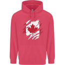 Torn Canada Flag Canadian Day Football Childrens Kids Hoodie Heliconia