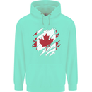 Torn Canada Flag Canadian Day Football Childrens Kids Hoodie Peppermint