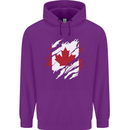 Torn Canada Flag Canadian Day Football Childrens Kids Hoodie Purple