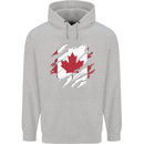 Torn Canada Flag Canadian Day Football Childrens Kids Hoodie Sports Grey