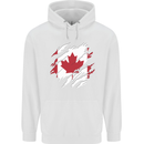 Torn Canada Flag Canadian Day Football Childrens Kids Hoodie White