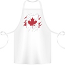 Torn Canada Flag Canadian Day Football Cotton Apron 100% Organic White