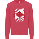 Torn Canada Flag Canadian Day Football Kids Sweatshirt Jumper Heliconia