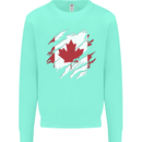 Torn Canada Flag Canadian Day Football Kids Sweatshirt Jumper Peppermint