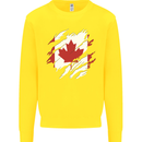 Torn Canada Flag Canadian Day Football Kids Sweatshirt Jumper Yellow