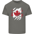 Torn Canada Flag Canadian Day Football Kids T-Shirt Childrens Charcoal