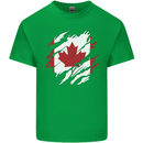 Torn Canada Flag Canadian Day Football Kids T-Shirt Childrens Irish Green