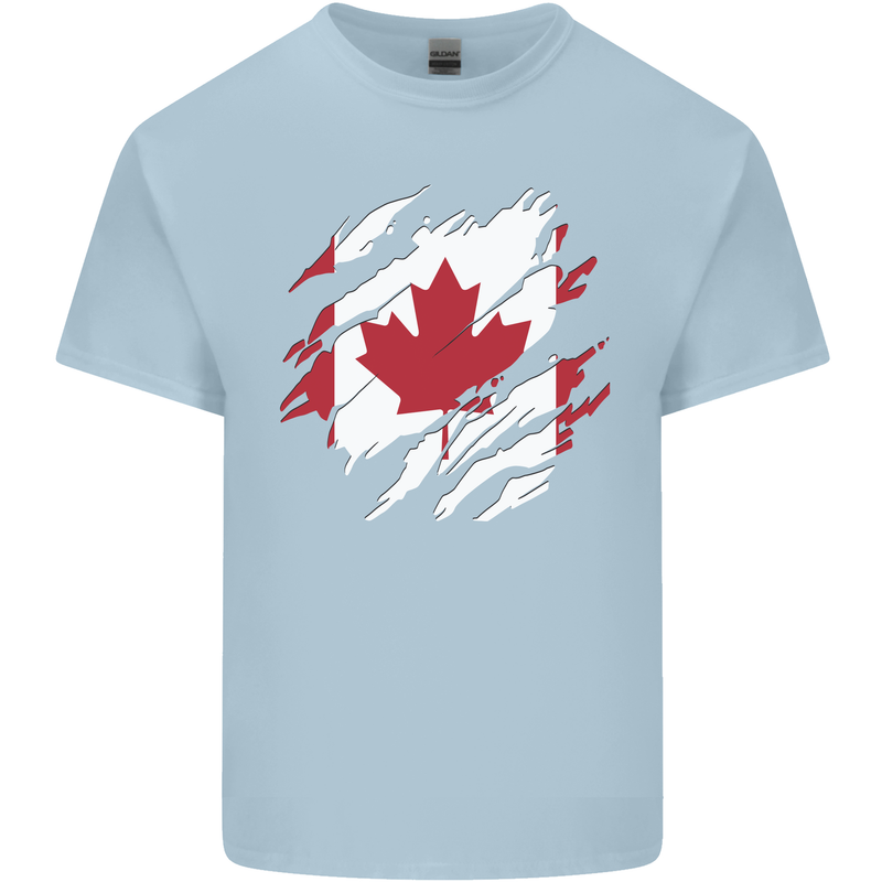 Torn Canada Flag Canadian Day Football Kids T-Shirt Childrens Light Blue