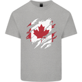 Torn Canada Flag Canadian Day Football Kids T-Shirt Childrens Sports Grey