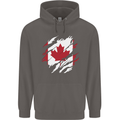 Torn Canada Flag Canadian Day Football Mens 80% Cotton Hoodie Charcoal