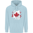 Torn Canada Flag Canadian Day Football Mens 80% Cotton Hoodie Light Blue