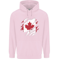 Torn Canada Flag Canadian Day Football Mens 80% Cotton Hoodie Light Pink