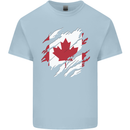 Torn Canada Flag Canadian Day Football Mens Cotton T-Shirt Tee Top Light Blue