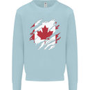 Torn Canada Flag Canadian Day Football Mens Sweatshirt Jumper Light Blue