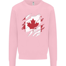 Torn Canada Flag Canadian Day Football Mens Sweatshirt Jumper Light Pink