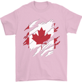 Torn Canada Flag Canadian Day Football Mens T-Shirt 100% Cotton Light Pink
