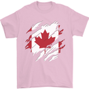 Torn Canada Flag Canadian Day Football Mens T-Shirt 100% Cotton Light Pink