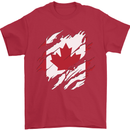 Torn Canada Flag Canadian Day Football Mens T-Shirt 100% Cotton Red