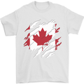 Torn Canada Flag Canadian Day Football Mens T-Shirt 100% Cotton White