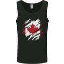 Torn Canada Flag Canadian Day Football Mens Vest Tank Top Black