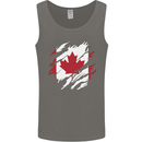 Torn Canada Flag Canadian Day Football Mens Vest Tank Top Charcoal