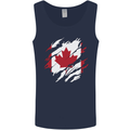 Torn Canada Flag Canadian Day Football Mens Vest Tank Top Navy Blue
