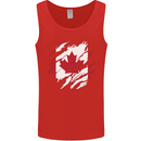 Torn Canada Flag Canadian Day Football Mens Vest Tank Top Red